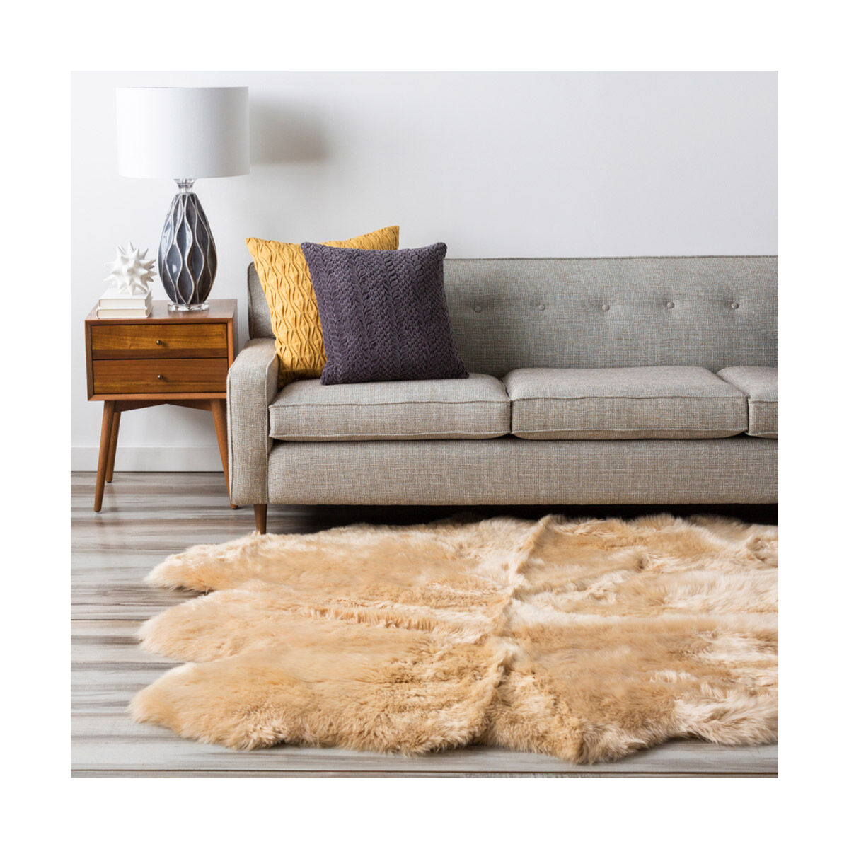 Sheepskin 72 X 48 inch Wheat Rugs, Sheepskin