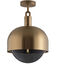 Forked LED 13.39 inch Brass Flush Mount Ceiling Light