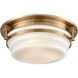 Riley 3 Light 15 inch Satin Brass Flush Mount Ceiling Light