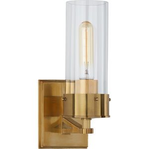 Thomas O'Brien Marais 1 Light 4.25 inch Hand-Rubbed Antique Brass Bath Sconce Wall Light in Clear Glass, Medium