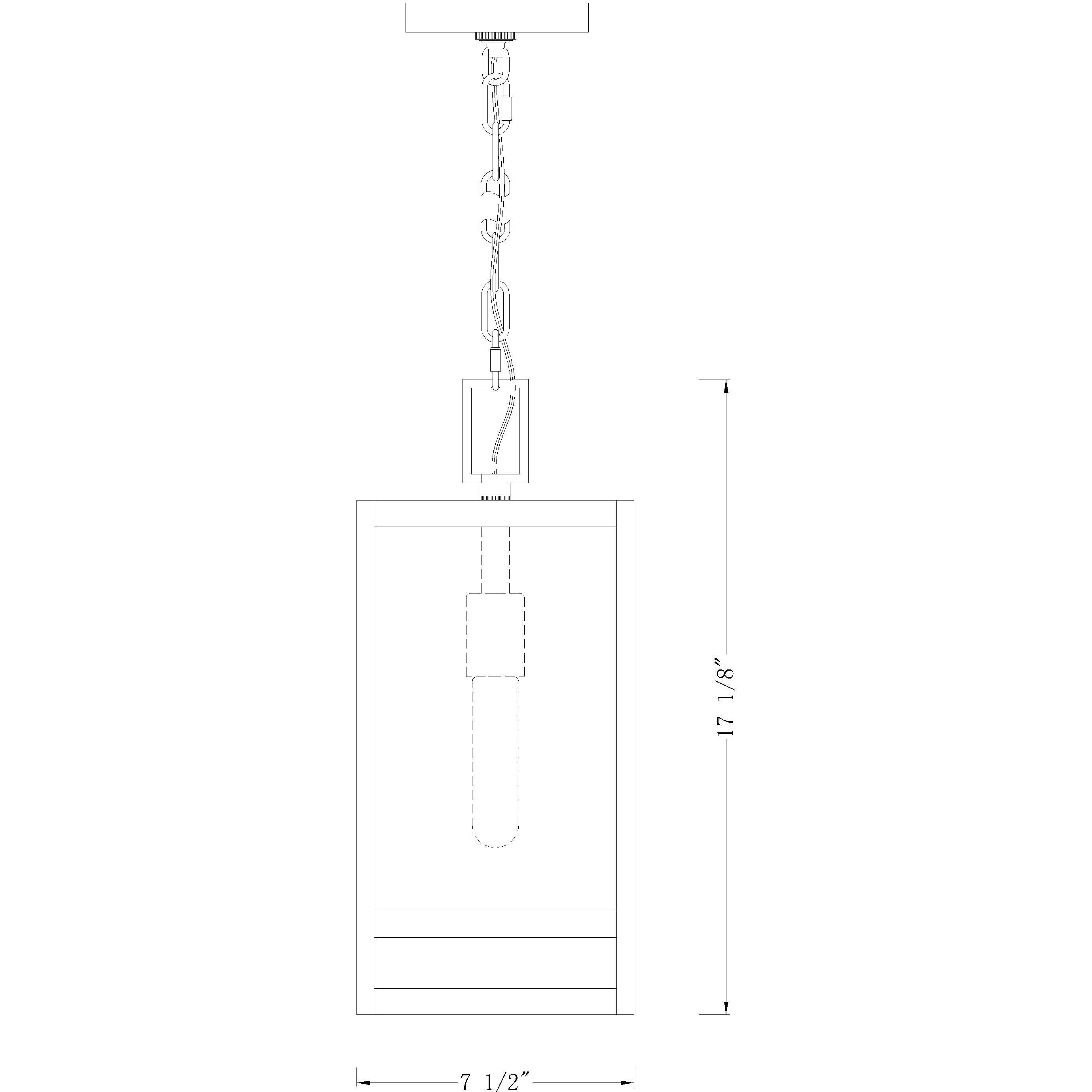 Nuri 1 Light 7.5 inch Black Outdoor Chain Mount Ceiling Fixture