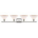 Ballston Orwell 4 Light 36 inch Polished Nickel Bath Vanity Light Wall Light in Matte White Glass, Ballston