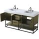 Caroline 60 X 34 inch Chestnut Brown Bathroom Vanity Cabinet