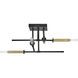 Hux 4 Light 20 inch Black with Lacquered Brass Semi-flush Mount Ceiling Light