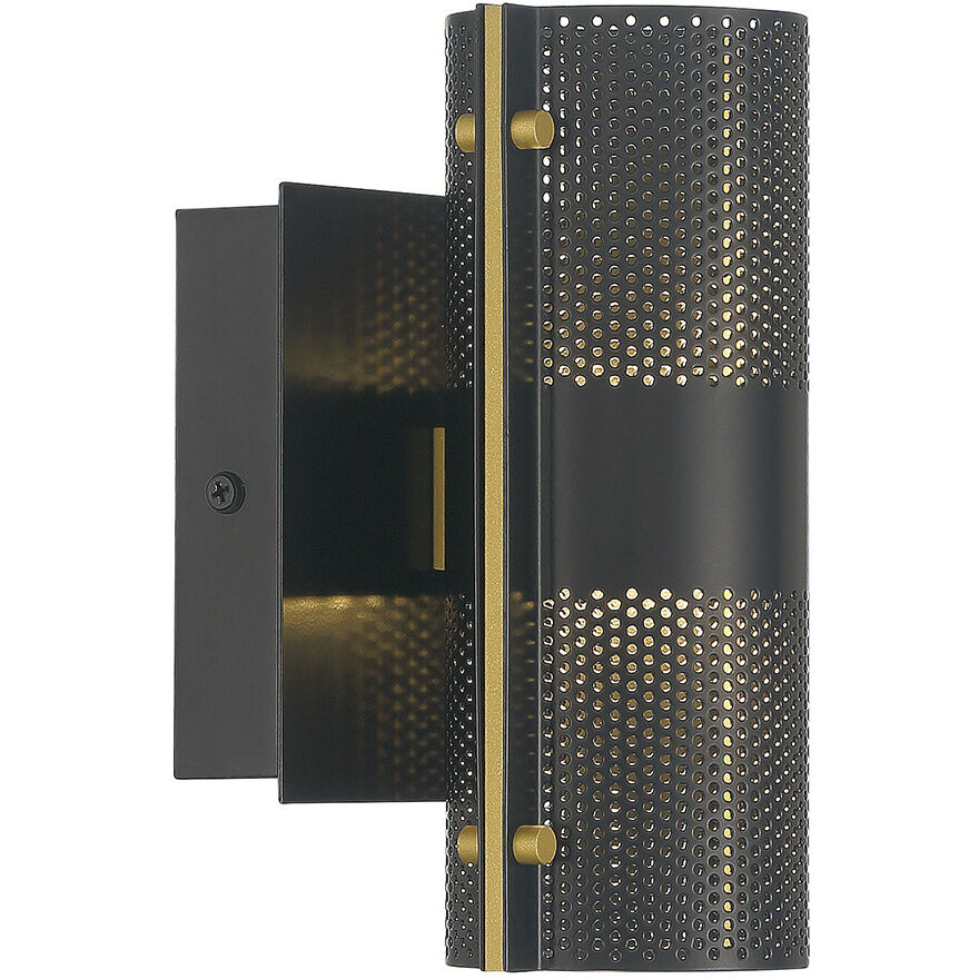 Westcliffe LED 8 inch Gold and Black Outdoor Wall Sconce
