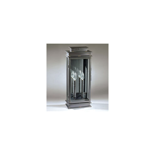 Empire 2 Light 23 inch Dark Brass Outdoor Wall Lantern in Clear Glass, Plain Mirror