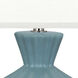 Small Orion 17.63 inch 60 watt Matte Steel Blue Table Lamp Portable Light, Polished Nickel Accents