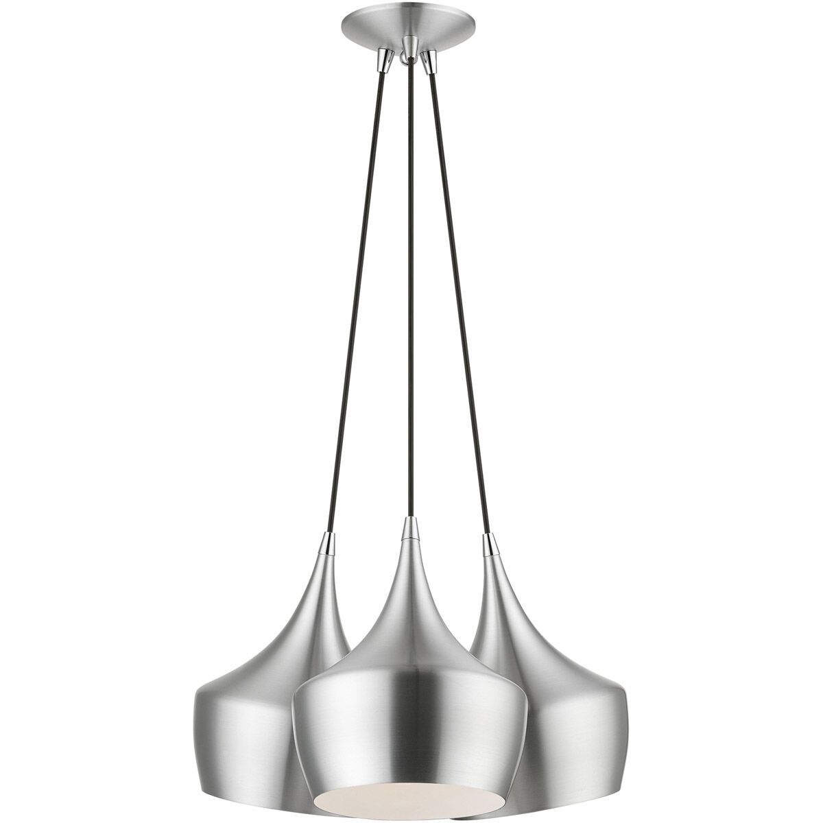 Waldorf 3 Light 21 inch Brushed Aluminum Cluster Pendant Ceiling Light