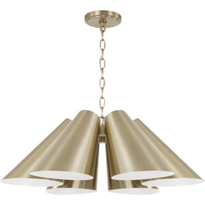 Leo 6 Light 25 inch Matte Brass Pendant Ceiling Light
