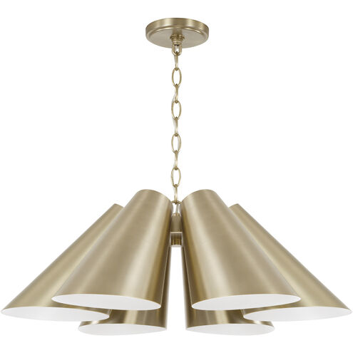 Leo 6 Light 25 inch Matte Brass Pendant Ceiling Light