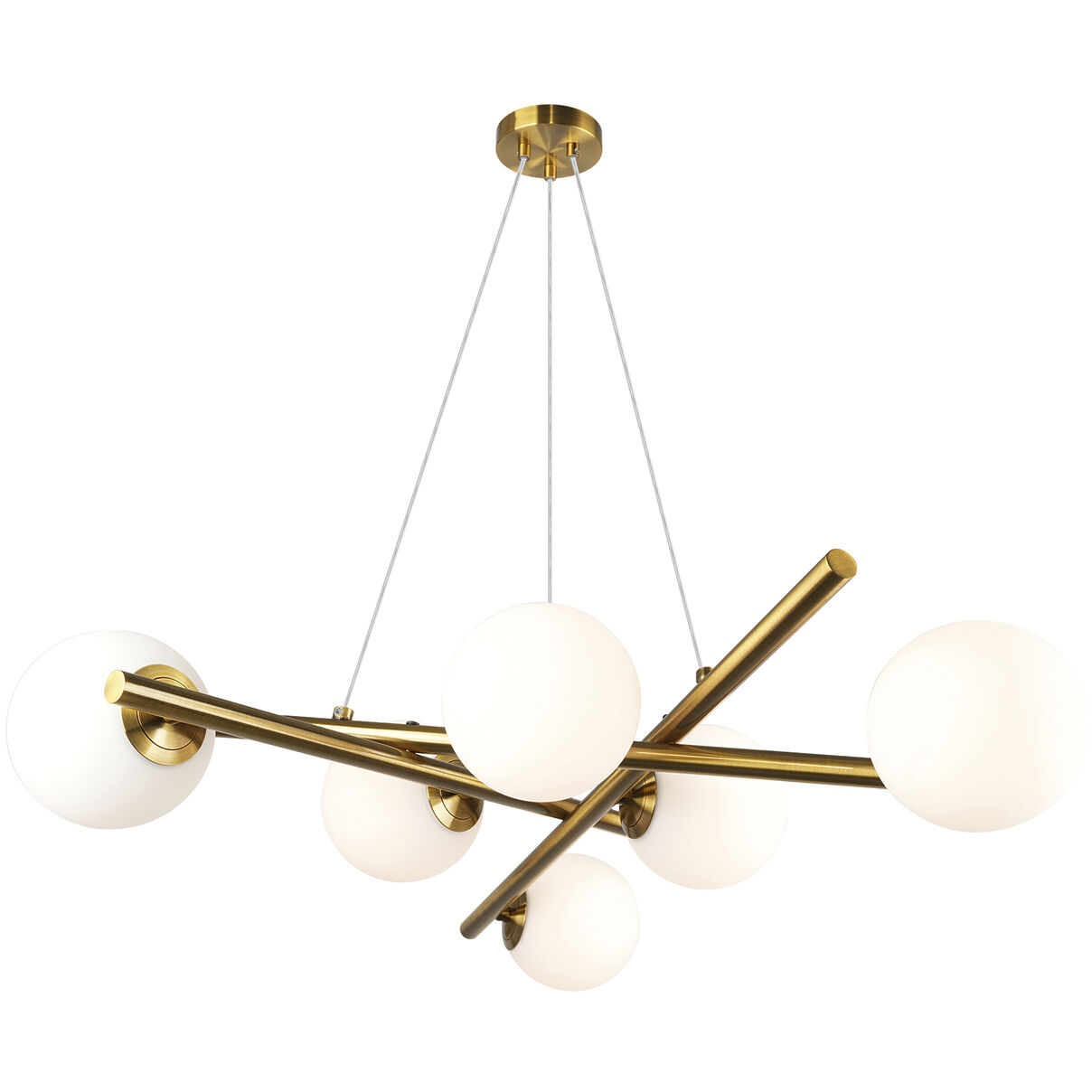 Modena LED 28 inch Plated Brushed Brass Chandelier Ceiling Light