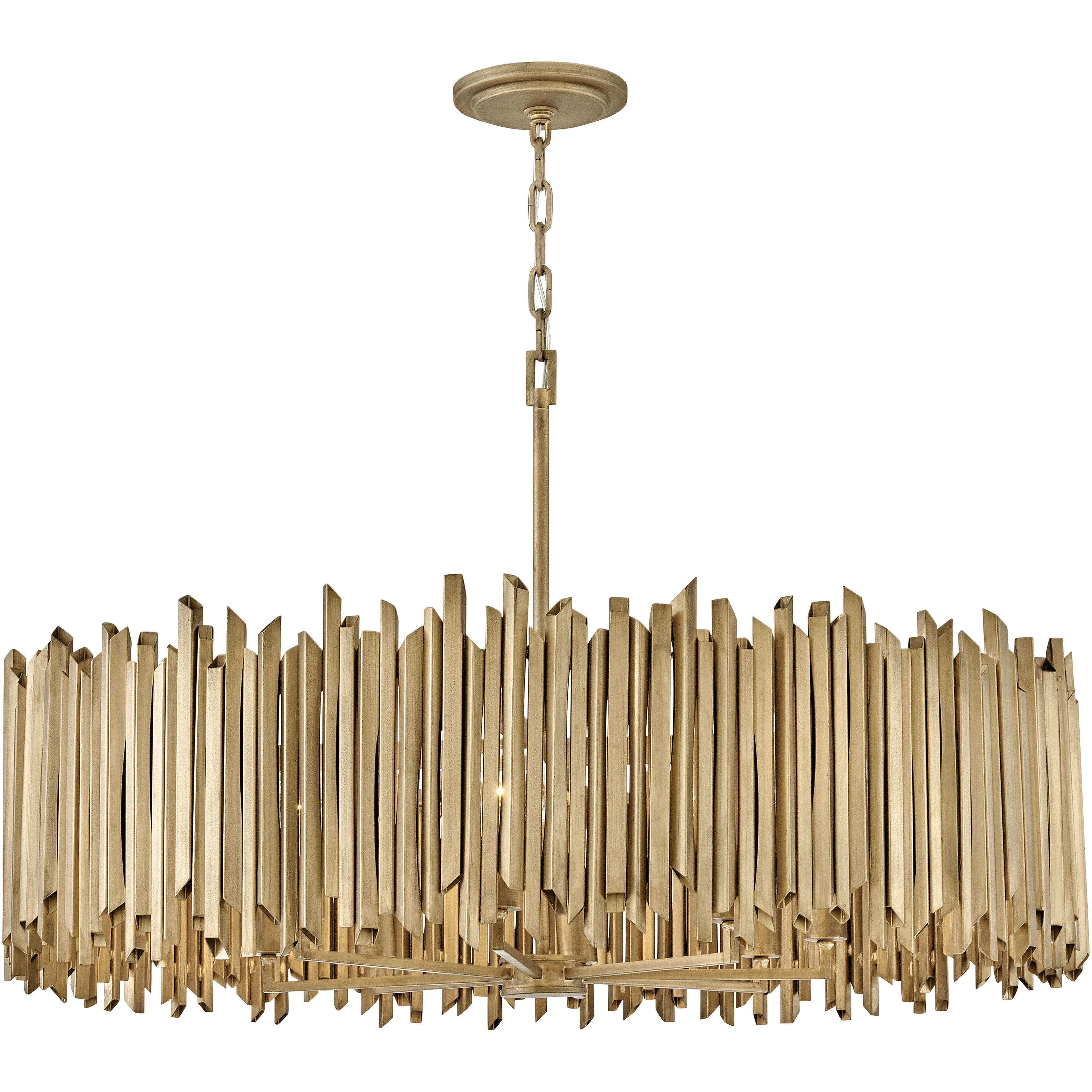 Lisa McDennon Roca 40 inch Burnished Gold Indoor Chandelier Ceiling Light