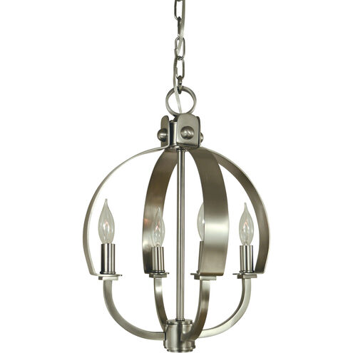 Luna 4 Light 12 inch Antique Brass Mini Chandelier Ceiling Light