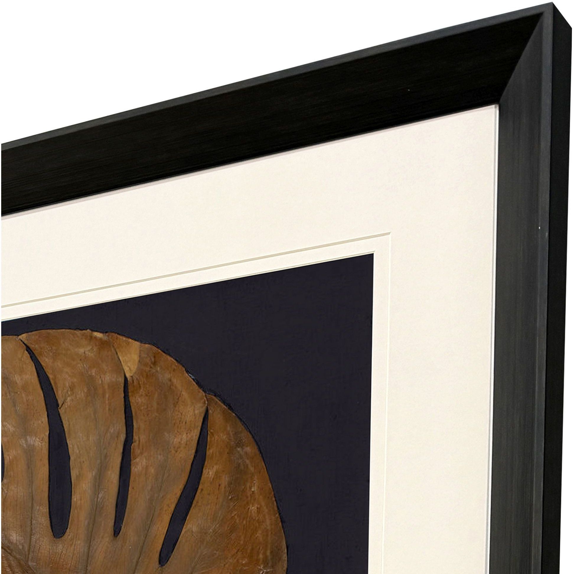 Gold Monstera Brown and Gray Framed Art