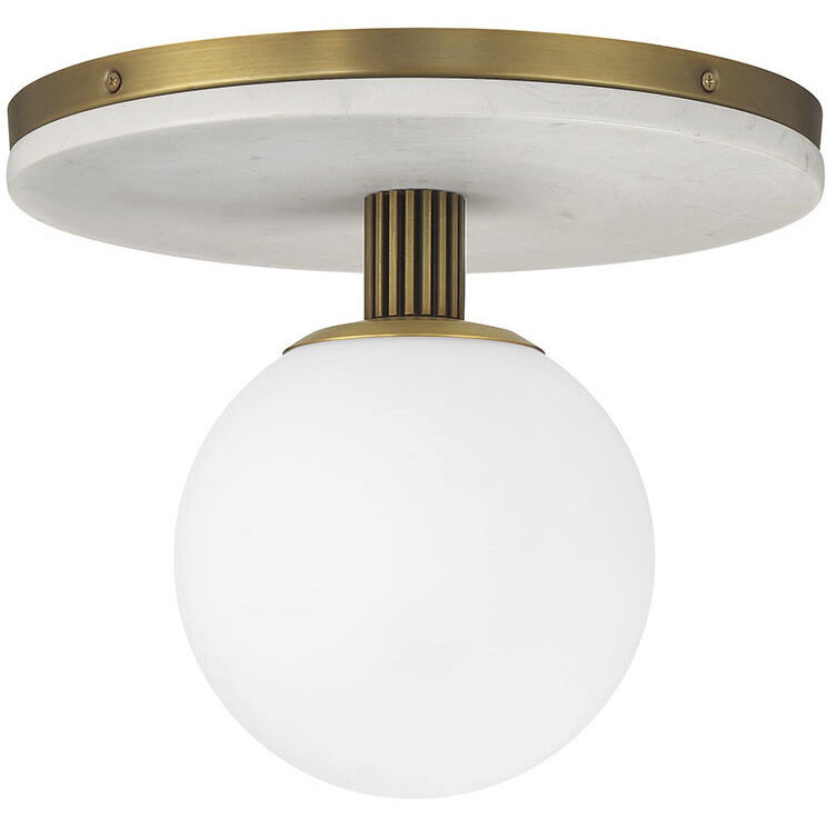 Carnagie LED 12 inch Antique Brass Flush Mount Ceiling Light