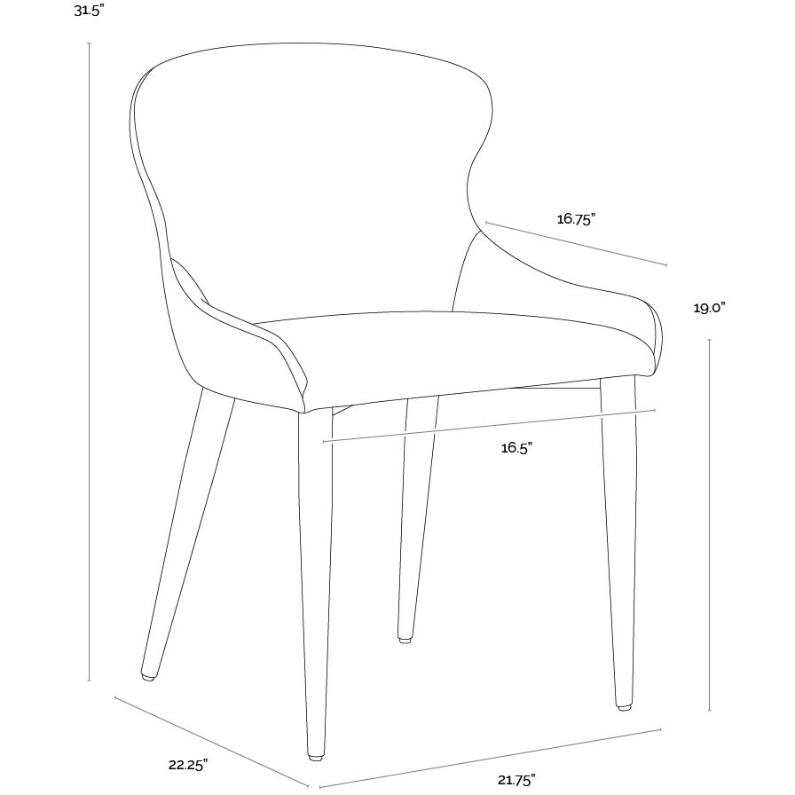 Evora Milliken Cognac Dining Chair