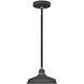Foundry Classic LED 10 inch Textured Black with Brass Outdoor Pendant Barn Light