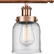 Ballston Small Bell 3 Light 36 inch Antique Copper Island Light Ceiling Light in Clear Glass