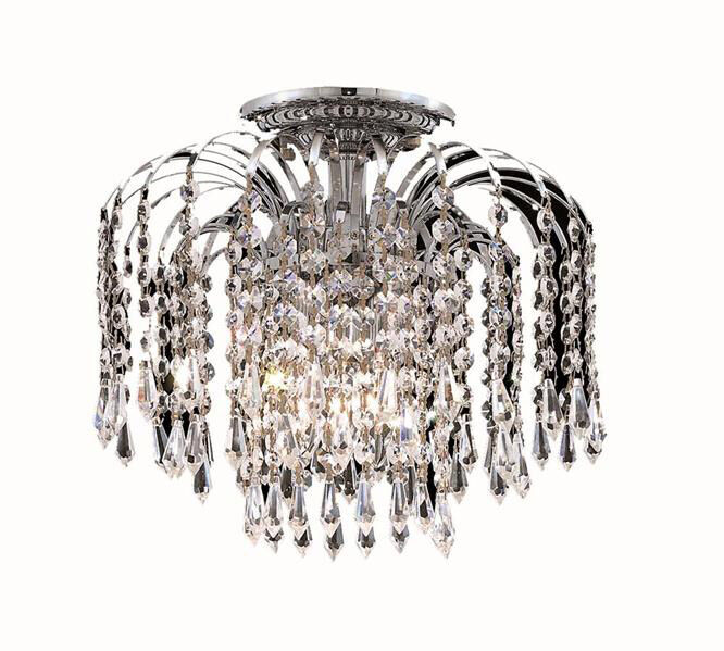 Falls 4 Light 16 inch Chrome Flush Mount Ceiling Light in Royal Cut