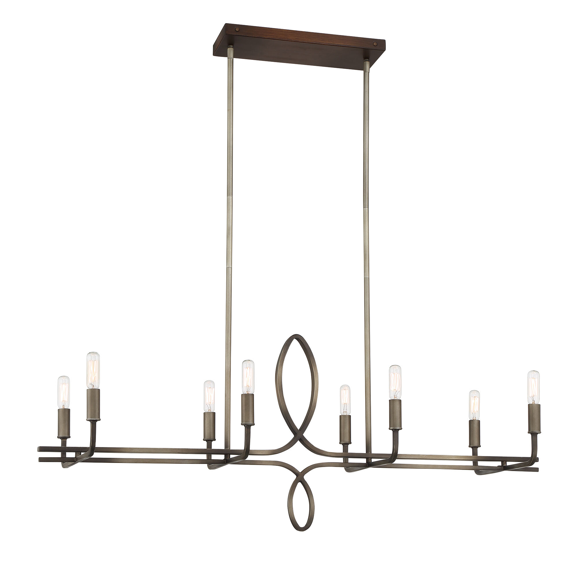 Yorkville 8 Light 42 inch Aged Darkwood/Silver Patina Island Light Ceiling Light