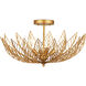 Leaflace 4 Light 26 inch Contemporary Gold Leaf and Contemporary Gold Semi-Flush Mount Ceiling Light
