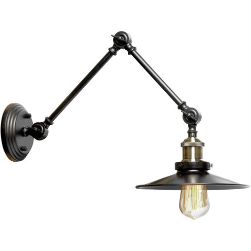 Transitional 24 inch 60.00 watt Black Task Wall Light, Hinge