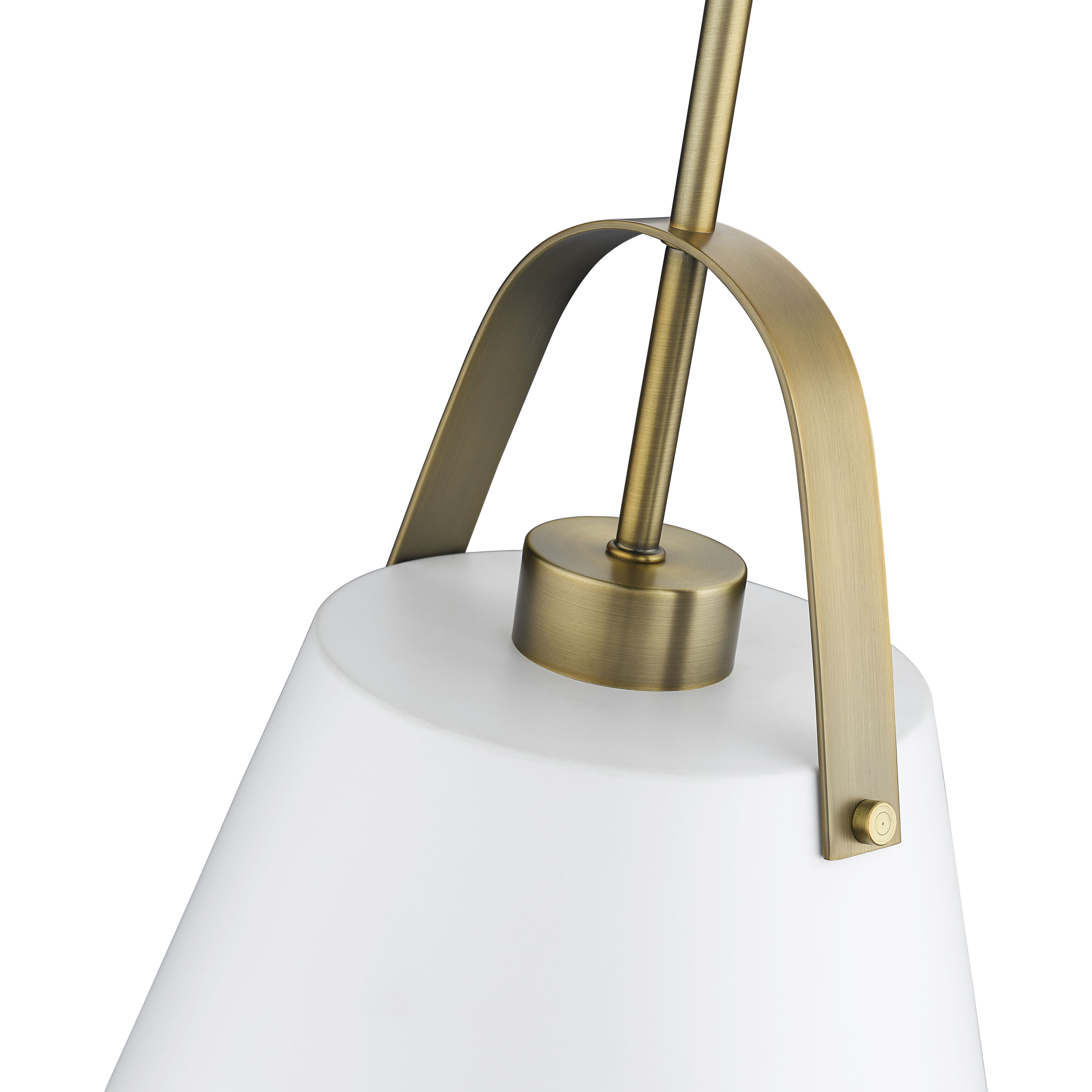 Z-Studio 1 Light 12.5 inch Matte White and Heritage Brass Pendant Ceiling Light