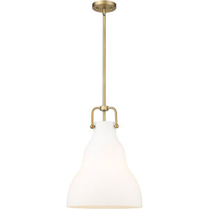 Haverhill 1 Light 14 inch Brushed Brass Pendant Ceiling Light in Matte White Glass