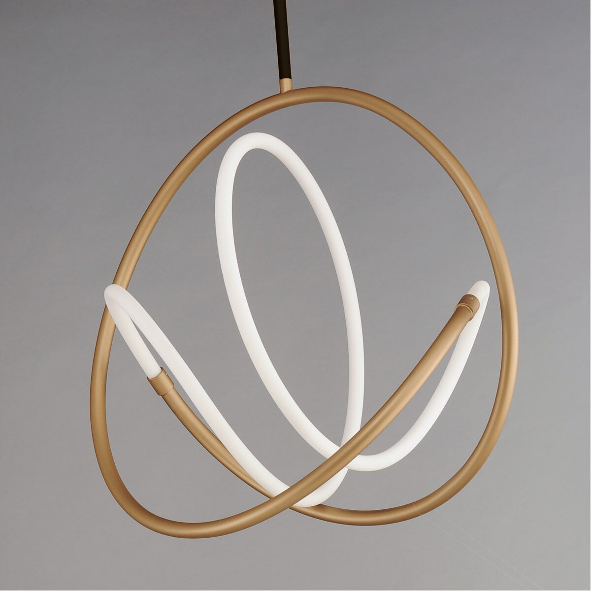 Mobius LED 20 inch Black and Gold Single Pendant Ceiling Light
