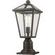 Talbot 1 Light 18.5 inch Oil Rubbed Bronze Outdoor Pier Mounted Fixture in Seedy Glass