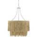 Samoa 4 Light 31 inch Gesso White/Natural Rope Two-Tiered Chandelier Ceiling Light