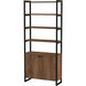 Drake 73" Two Door Walnut Bookcase Etagere in Medium Brown