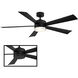 Wynd 52 inch Matte Black Downrod Ceiling Fan in 3500K