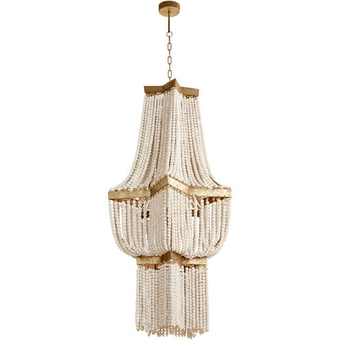 Estrella 3 Light 25 inch Tinted Gold Leaf Pendant Ceiling Light, Large