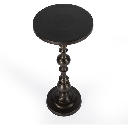 Darien Round Pedestal 10"W Side Table in Bronze