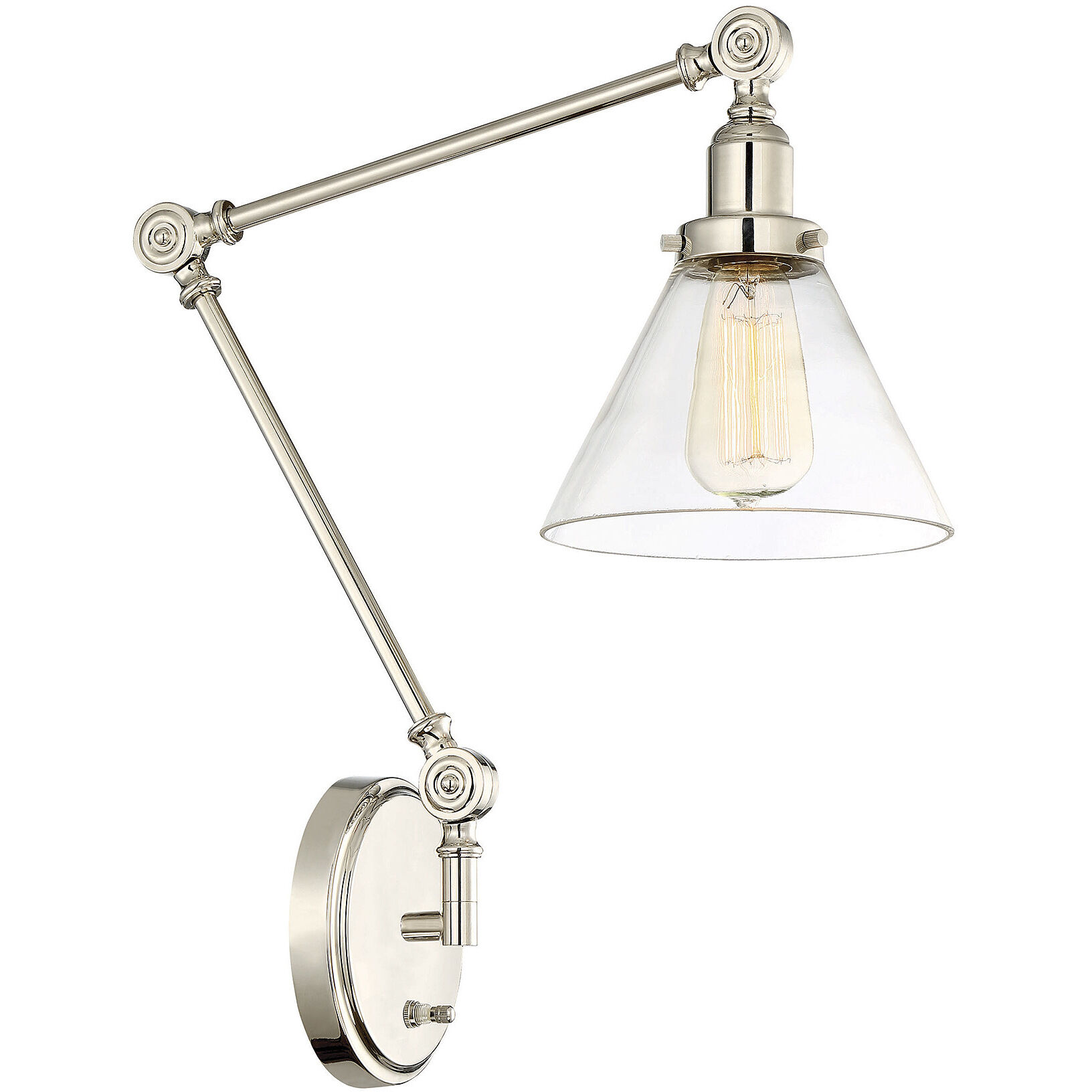 Drake 33.75 inch 60.00 watt Polished Nickel Adjustable Wall Sconce Wall Light, Essentials