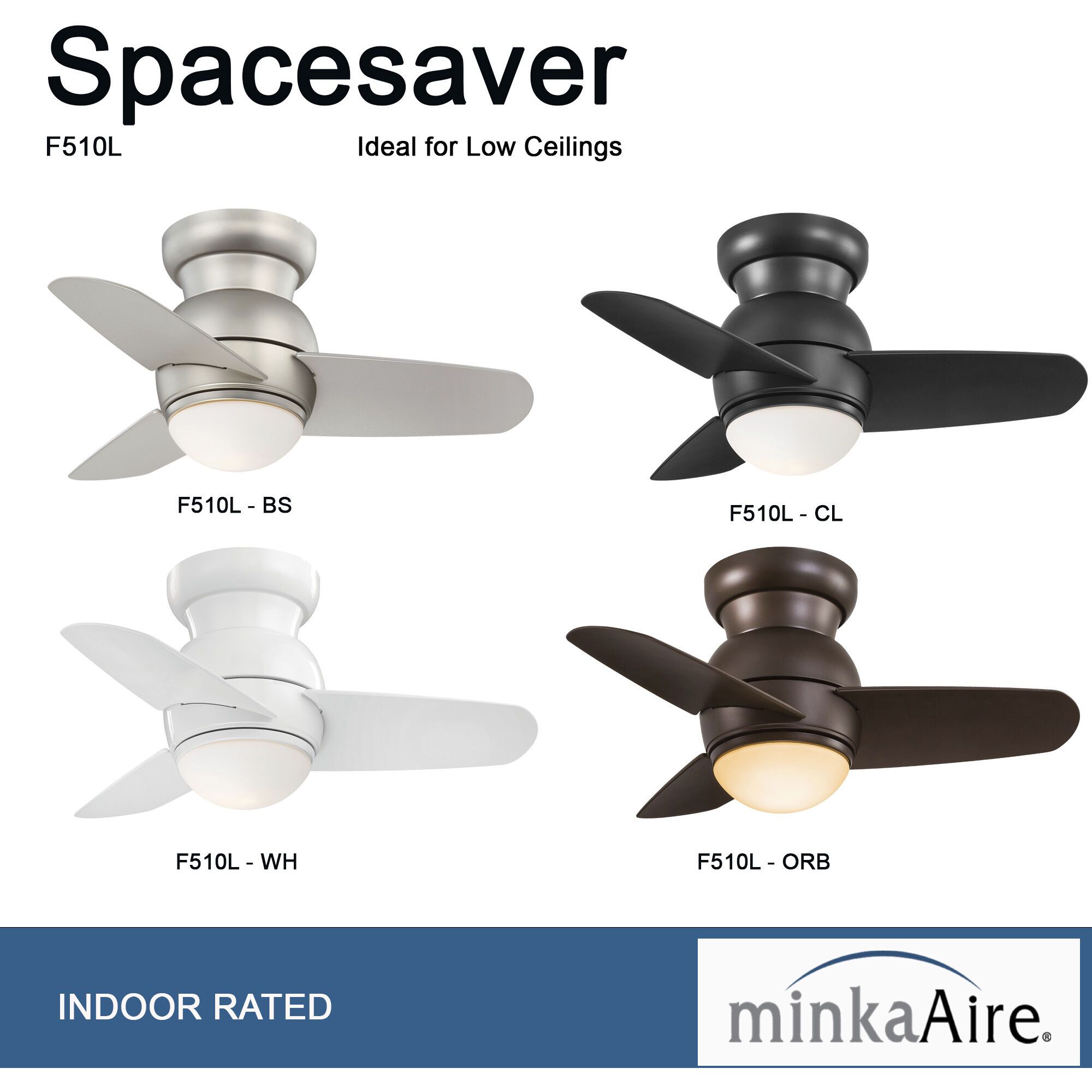 Spacesaver 26 inch White Ceiling Fan
