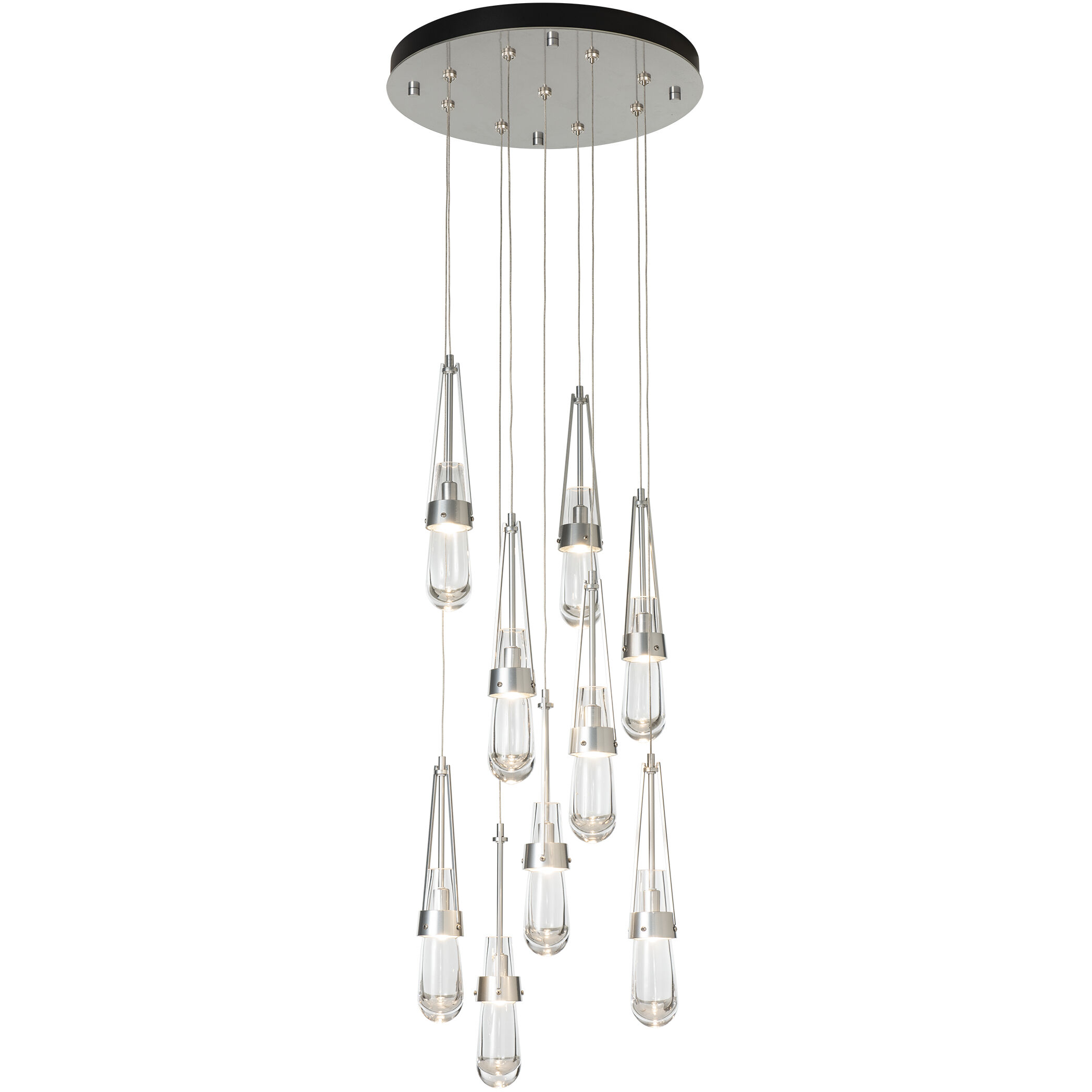 Link 9 Light 20.5 inch Sterling Pendant Ceiling Light, Round