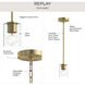 Replay 1 Light 3.88 inch Brushed Gold Mini-Pendant Ceiling Light