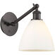 Ballston Dome LED 8 inch Oil Rubbed Bronze Sconce Wall Light in Matte White Glass
