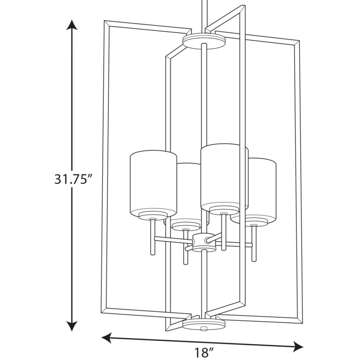 Replay 4 Light 18 inch Polished Nickel Pendant Ceiling Light
