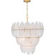Marclaire 11 Light 26.5 inch Legacy Brass Pendant Ceiling Light in Clear Textured Handmade Glass