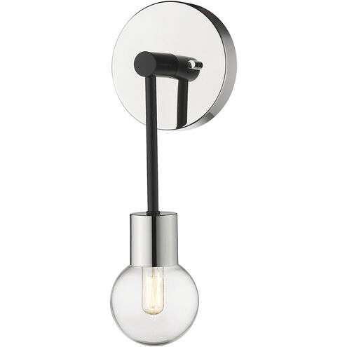Neutra 1 Light 6 inch Matte Black and Polished Nickel Wall Sconce Wall Light
