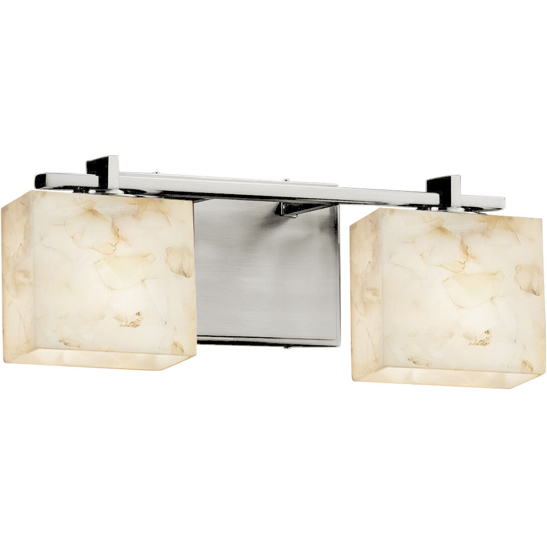 Alabaster Rocks LED 15.5 inch Brushed Nickel Vanity Light Wall Light in 1400 Lm LED, Rectangle