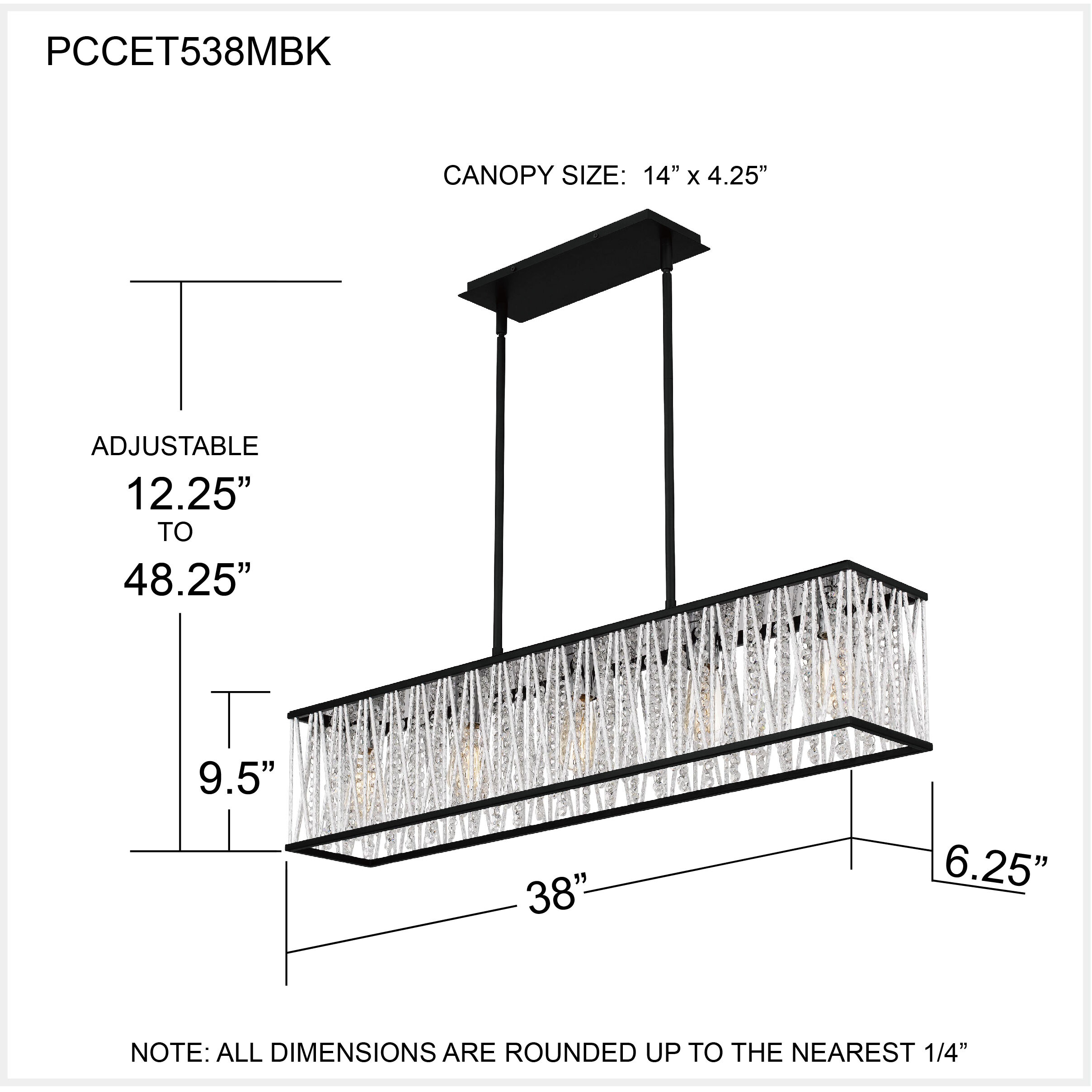 Celeste 5 Light 38 inch Matte Black Island Light Ceiling Light