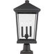 Beacon 3 Light 25.5 inch Oil Rubbed Bronze Outdoor Pier Mounted Fixture in 15.25