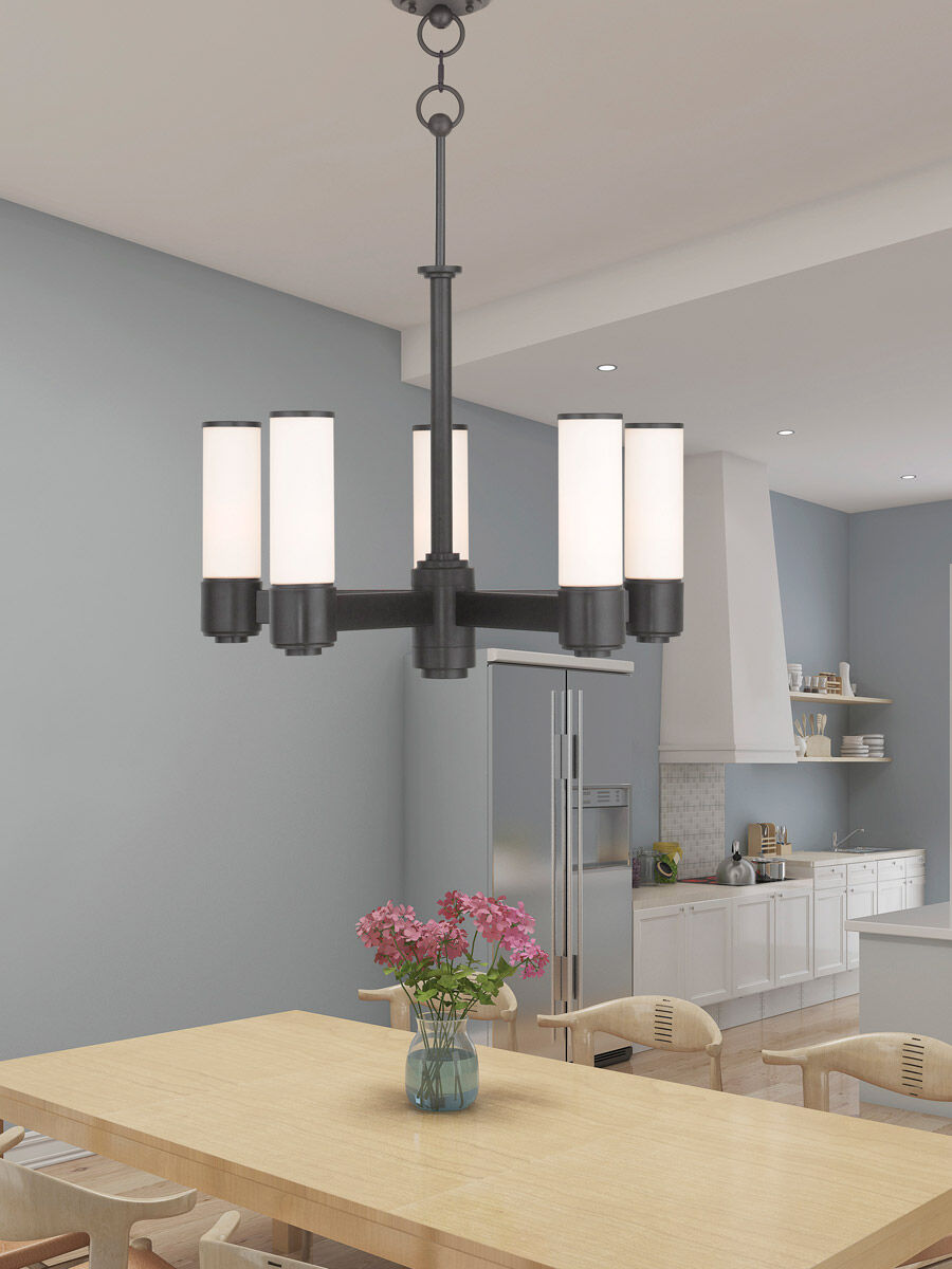 Weston 5 Light 24 inch English Bronze Dinette Chandelier Ceiling Light