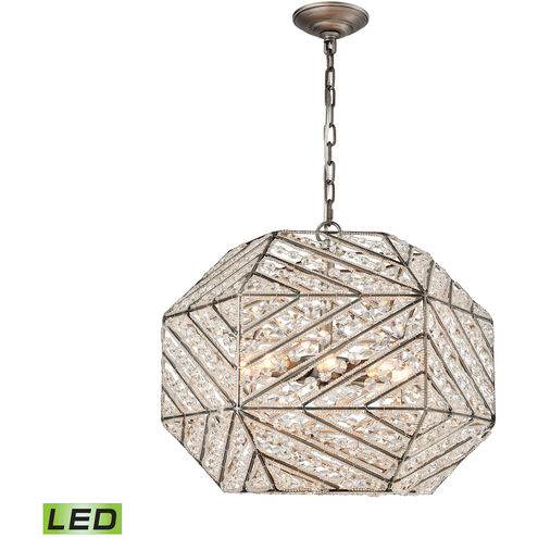 Catawissa LED 20 inch Weathered Zinc Chandelier Ceiling Light