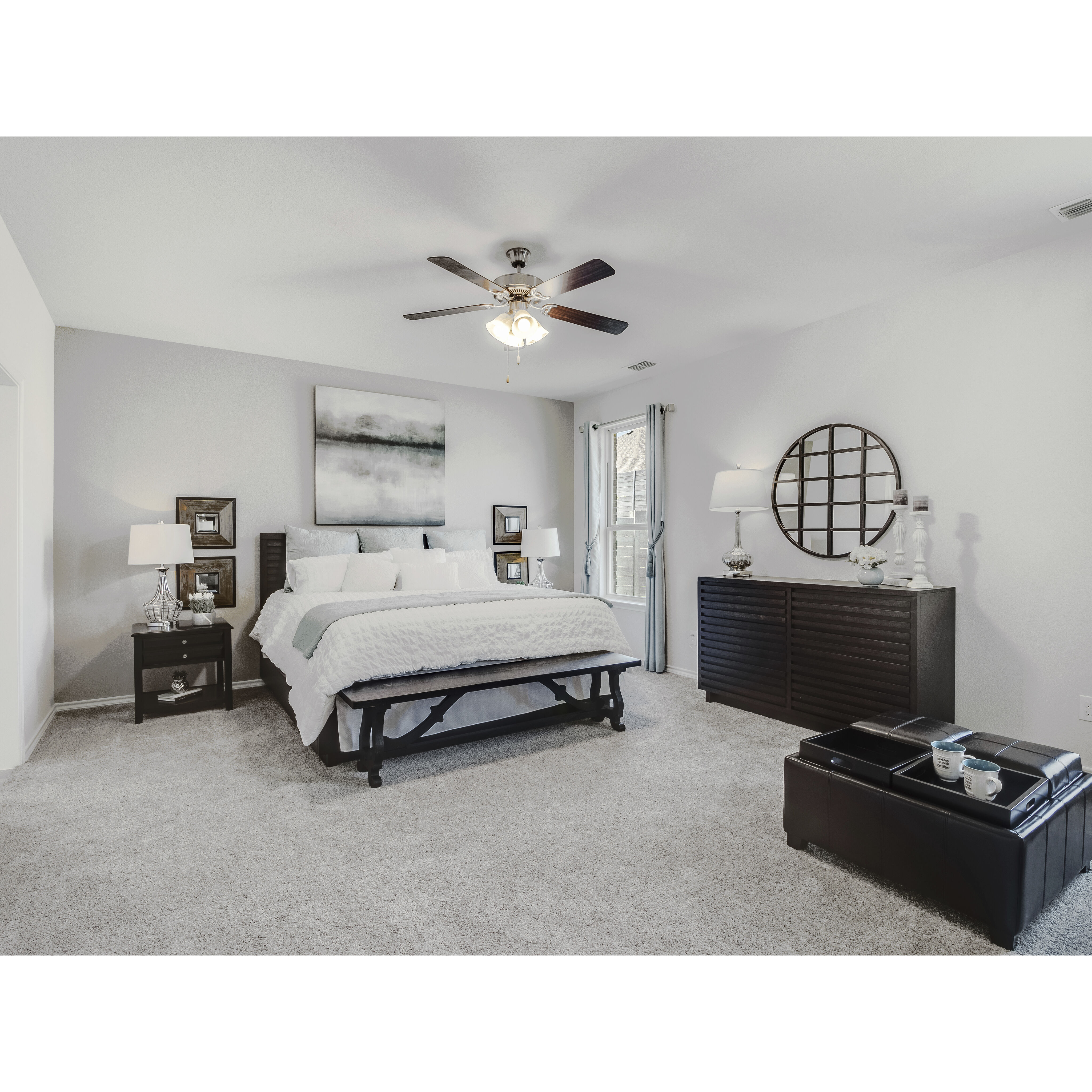 Basic-Max 52 inch Satin Nickel/Walnut/Pecan Indoor Ceiling Fan in Satin Nickel and Walnut and Pecan