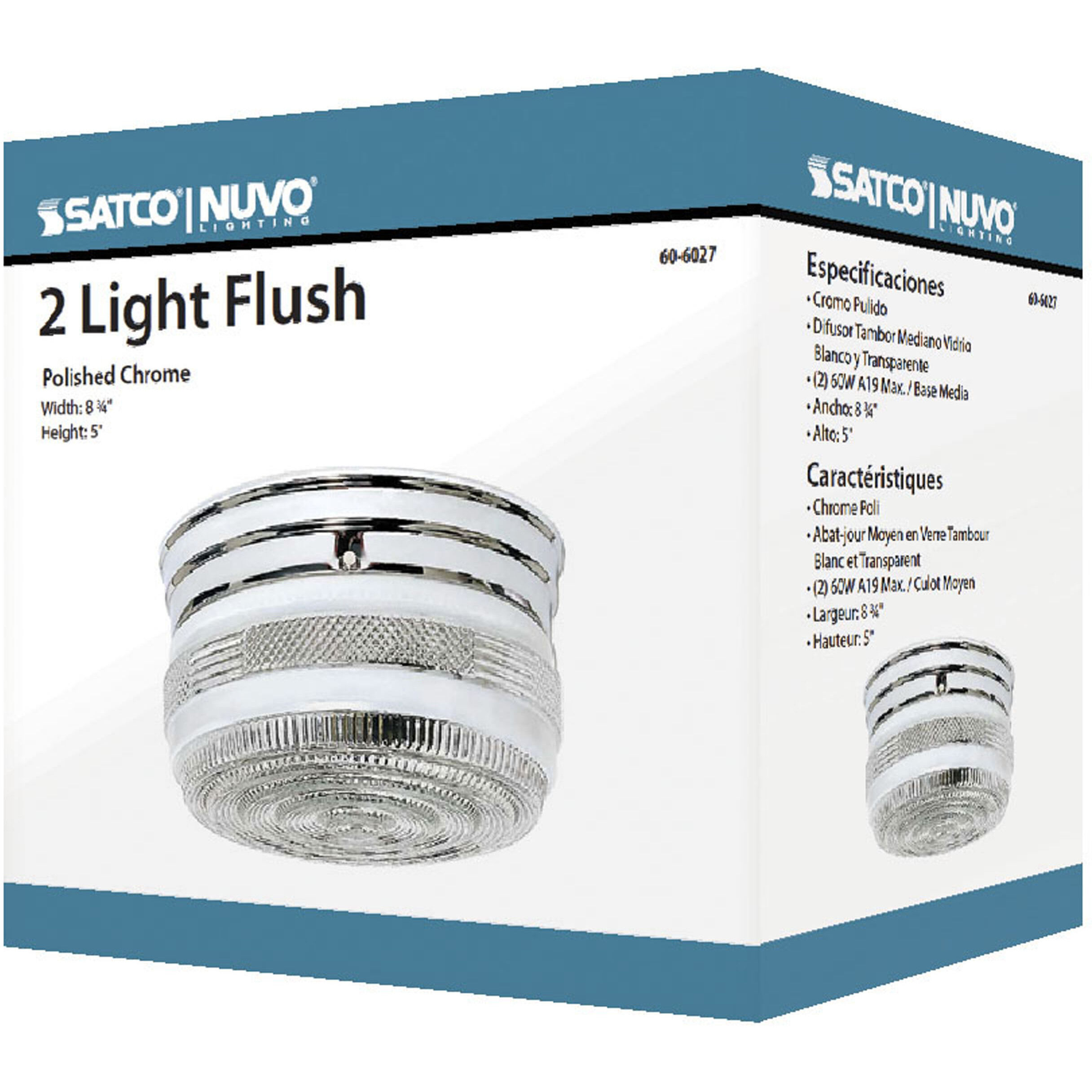 Brentwood 2 Light 8 inch Polished Chrome Flush Mount Ceiling Light